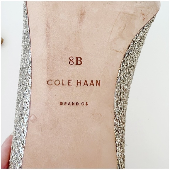 Cole Haan Silver Glitter Pointed Toe High Heel Pumps Size 8 - Picture 12 of 15
